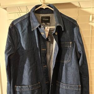 Banana Republic dark wash jean jacket, collared